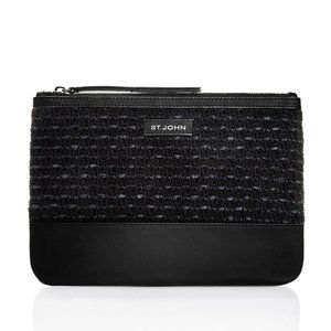 St. John Knit & Leather Zip Clutch - NEW